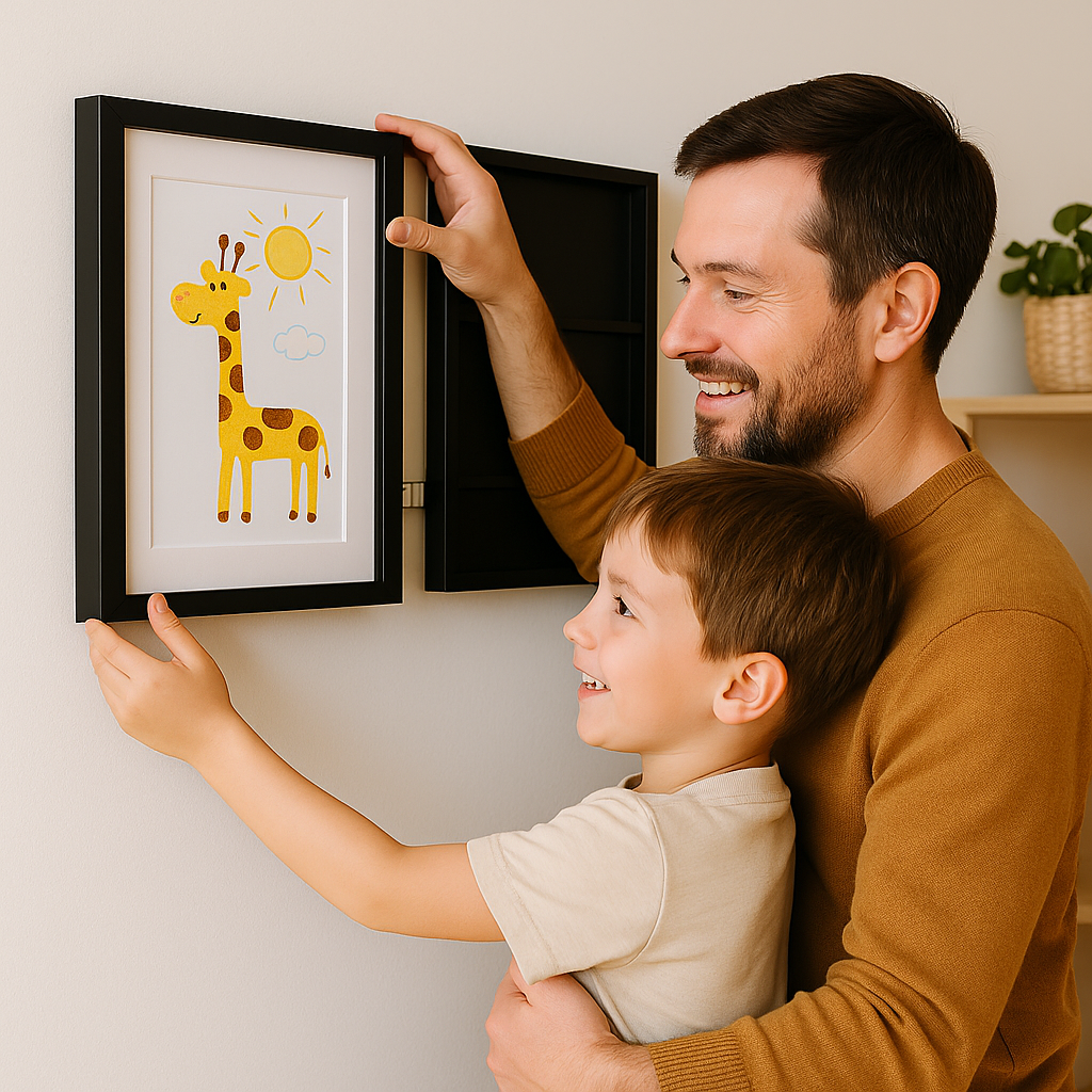 HappyFrame™ – Öppningsbar Ram för teckningar | Smart förvaring